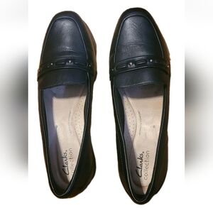 Clarks Black Leather Loafers
